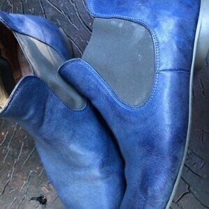 Think! pull on Muted Blue Leather Ankle Boots EU 41